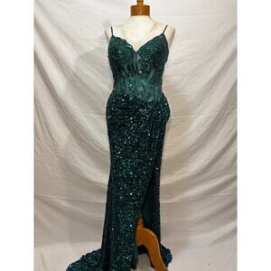 Stacees Green Formal Prom Dress (Size 8)